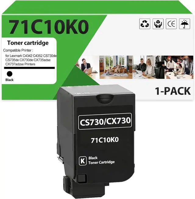 Main image of 71C10K0 Black Toner Cartridge Replacement for CS730 CX735 Toner Cartridge Work for Lexmark CS730 CS735 CS737 CX730 CX735 CX737 CS730dze CS735dze CS737dze CX730dze CX735dze CX737dze Printers1-Black