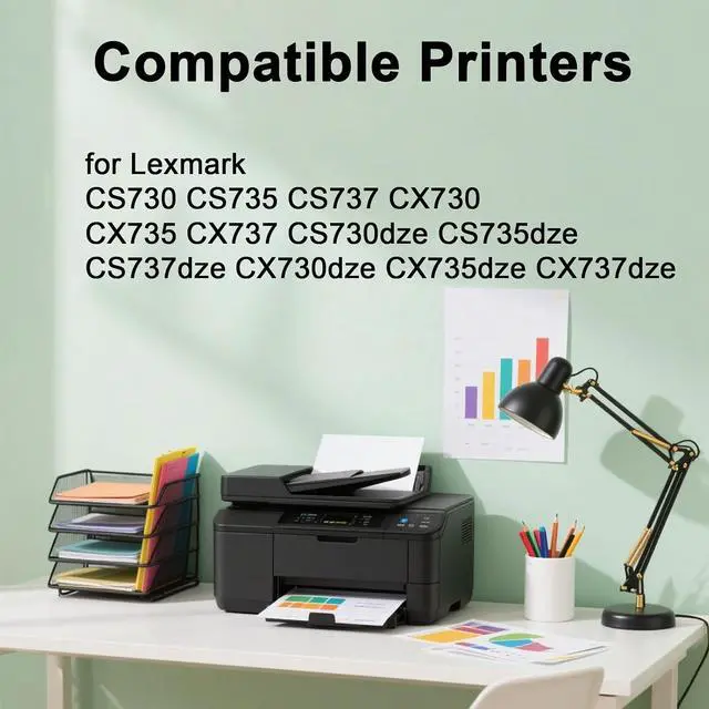 Alt view image 2 of 6 - 71C10K0 Black Toner Cartridge Replacement for CS730 CX735 Toner Cartridge Work for Lexmark CS730 CS735 CS737 CX730 CX735 CX737 CS730dze CS735dze CS737dze CX730dze CX735dze CX737dze Printers1-Black