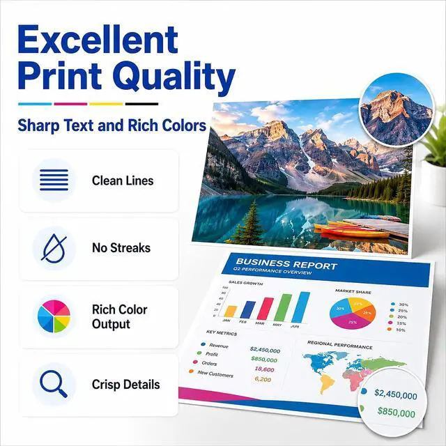 Alt view image 5 of 7 - LC201XL Ink Cartridges 5-Pack Replacement for Brother LC201 XL, 2BK/C/M/Y