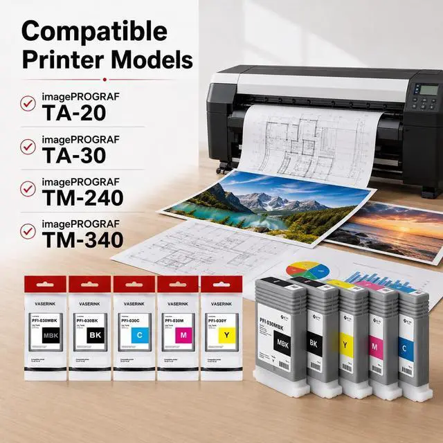 Alt view image 2 of 7 - PFI-030 Pigment Ink Tank ta-20 ta-30 Ink Replacement for Canon PFI030