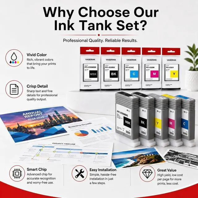 Alt view image 4 of 7 - PFI-030 Pigment Ink Tank ta-20 ta-30 Ink Replacement for Canon PFI030