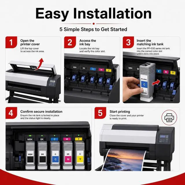 Alt view image 6 of 7 - PFI-030 Pigment Ink Tank ta-20 ta-30 Ink Replacement for Canon PFI030