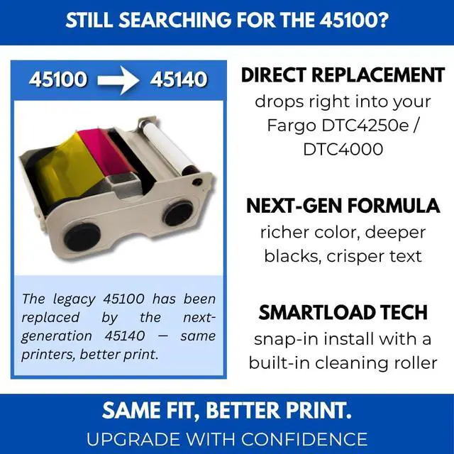 Alt view image 3 of 7 - 045140 EZ YMCKO Ribbon Cartridge for DTC4250e - 300 Images