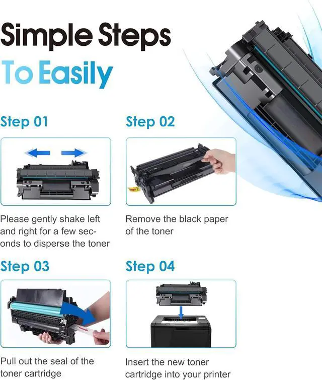 Alt view image 5 of 7 - 80A Black Toner Cartridges 2-Pack Replacement for HP 80A 80X CF280A Toner