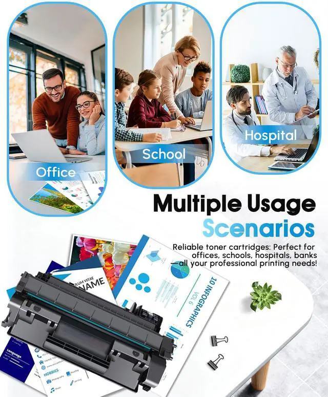 Alt view image 7 of 7 - 80A Black Toner Cartridges 2-Pack Replacement for HP 80A 80X CF280A Toner