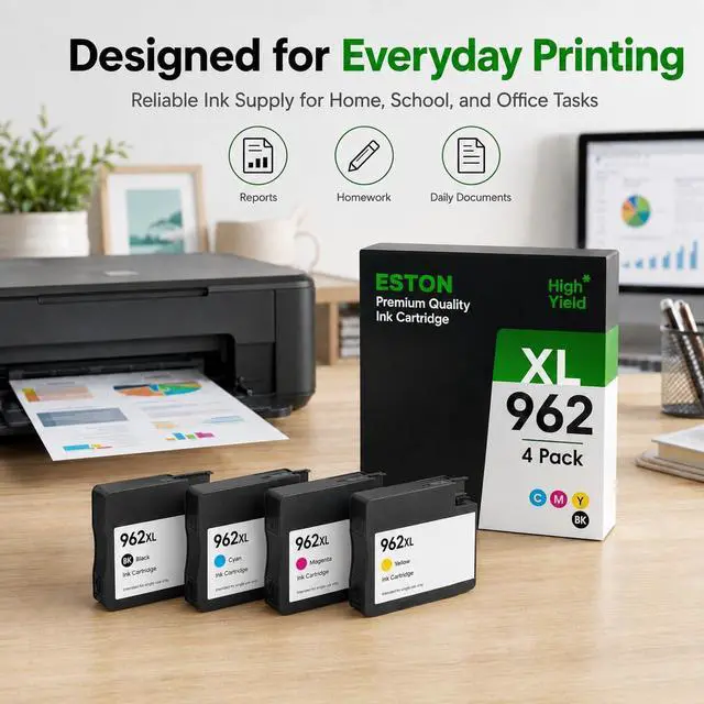 Alt view image 4 of 7 - ESTON 962XL Remanufactured Ink Cartridges Compatible with HP OfficeJet Pro