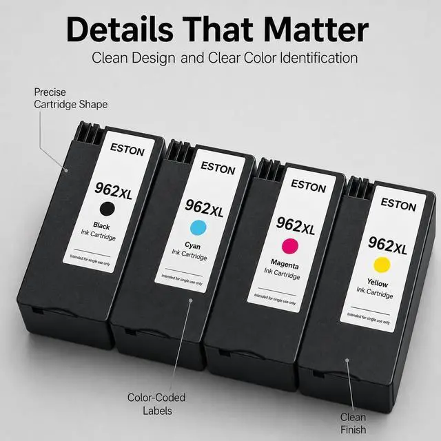 Alt view image 5 of 7 - ESTON 962XL Remanufactured Ink Cartridges Compatible with HP OfficeJet Pro