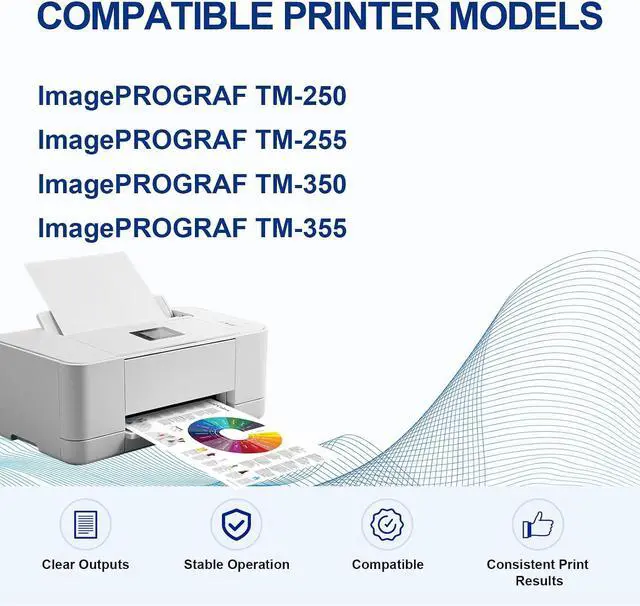 Alt view image 2 of 6 - High Yield PFI 121 PFI-121 Ink Cartridge Replacement for PFI-120MBK PFI-120BK PFI-120C PFI-121M PFI-120Y Compatible with Canon imagePROGRAF TM-250 TM-255 TM-350 TM-355 Printer Ink Tank, with New Chip