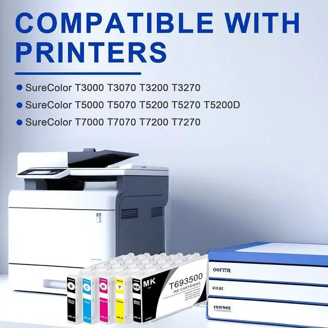 Alt view image 3 of 6 - T693 Ink Cartridge T6931 T6932 T6933 T6934 T6935 Remanufactured Ink 5-Pack