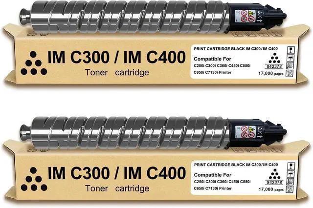 Main image of IM C300 IM C400 Black Toner Cartridge 842370 Compatible for Ricoh IMC300 IMC400 Toner Cartridge for Lanier Savin IMC300F IMC400F IM C300 C300F C400 C400F C400SF IMC401F C401SF Printer(2-Pack,17,000)