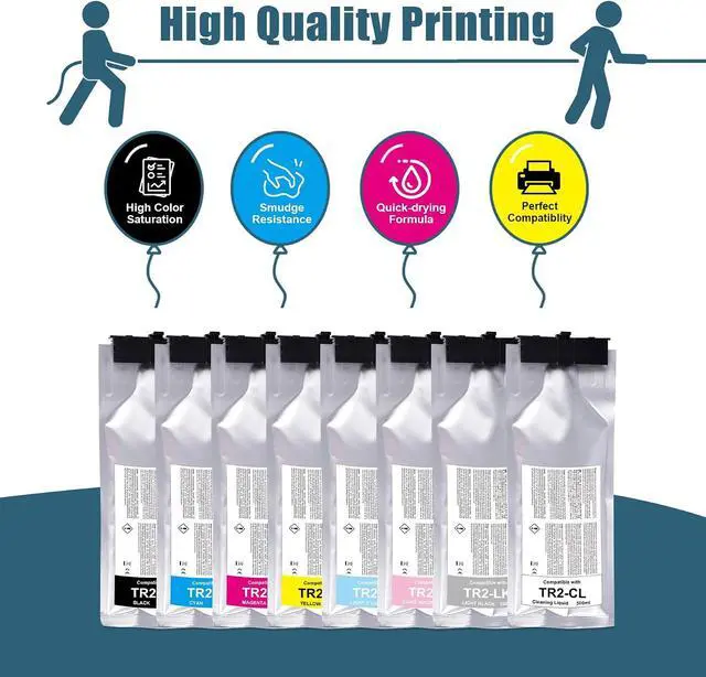 Alt view image 2 of 7 - TR2-CL Cleaning Liquid and TR2 Ink Cartridges Combo Pack Compatible Replacements for Roland TrueVIS SG2-300 SG2-540 SG2-640 VG2-540 VG2-640 VF2-640 SG3-300 SG3-540 VG3-540 VG3-640 Printers, 8PK
