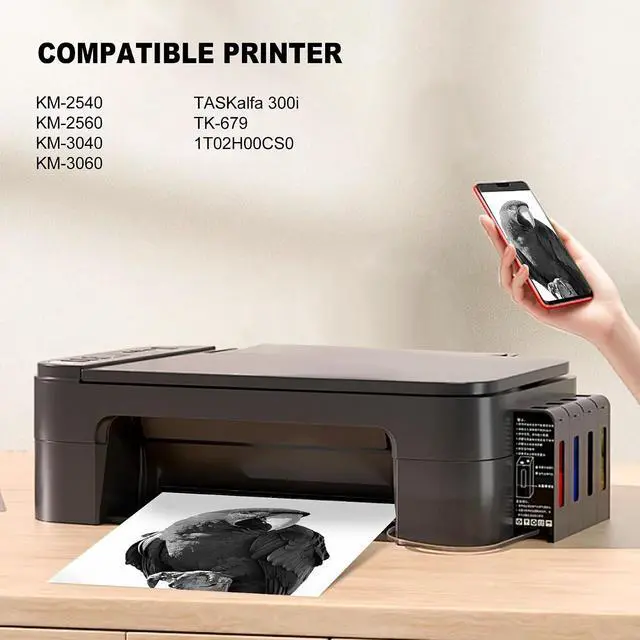 Alt view image 2 of 6 - 1-Pack Black TK-679 (1T02H00CS0) High Yield Toner Cartridge Compatible (with Chip) for Kyocera TK-679 KM-2540 KM-2560 KM-3040 KM-3060 TASKalfa 300i (Pages up to 23,000 Page )