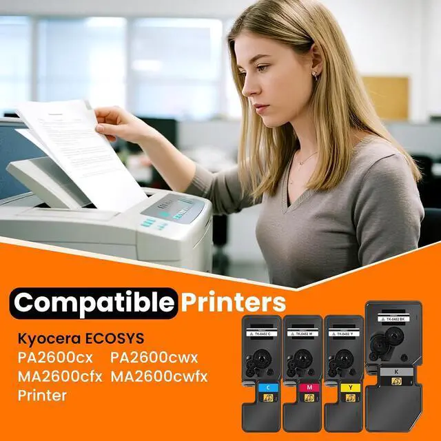 Alt view image 2 of 7 - ANNGELAS TK5452 TK-5452 Toner Cartridge(TK5452K TK5452C TK5452M TK5452Y) ,Compatible for Kyocera ECOSYS PA2600cx PA2600cwx MA2600cfx MA2600cwfx Printer(4-Pack,Black Cyan Magenta Yellow)