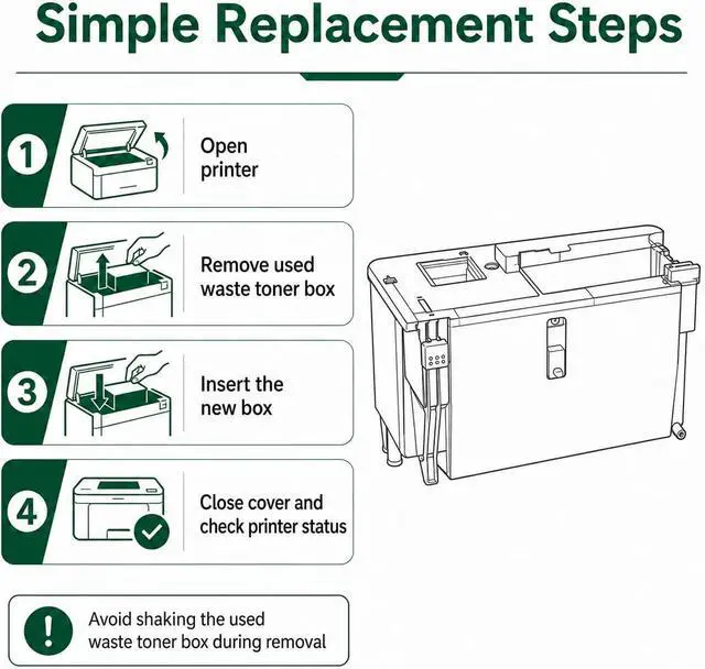 Alt view image 4 of 6 - WX-103 Waste Toner Container Replacement for Konica Minolta WX-103 A4NNWY1 Compatible for Konica Minolta bizhub C224 C284 C364 C454 C554 C258 C308 C368 C458 C558 C658 Printers 2 Pack
