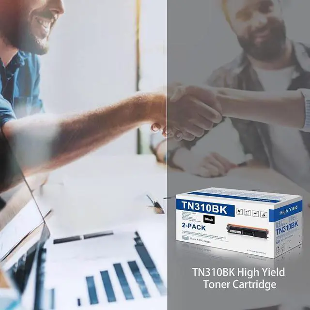 Alt view image 6 of 7 - 2-Pack TN-310BK TN310BK Toner Cartridge Replacement for Brother TN310 TN-310 Black Toner Cartridge to use with HL-4150CDN HL-4140CW HL-4570CDW HL-4570CDWT MFC-9640CDN MFC-9650CDW MFC-9970CDW Printer