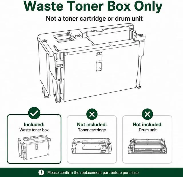 Alt view image 6 of 6 - WX-103 Waste Toner Container Replacement for Konica Minolta WX-103 A4NNWY1 Compatible for Konica Minolta bizhub C224 C284 C364 C454 C554 C258 C308 C368 C458 C558 C658 Printers 2 Pack