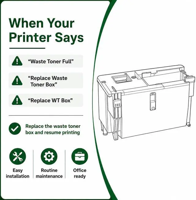 Alt view image 5 of 6 - WX-103 Waste Toner Container Replacement for Konica Minolta WX-103 A4NNWY1 Compatible for Konica Minolta bizhub C224 C284 C364 C454 C554 C258 C308 C368 C458 C558 C658 Printers 2 Pack