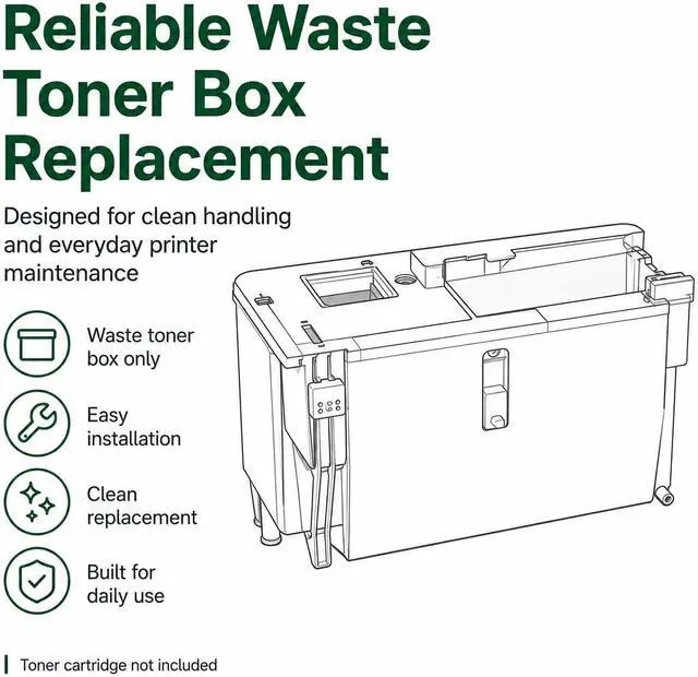 Alt view image 3 of 6 - WX-103 Waste Toner Container Replacement for Konica Minolta WX-103 A4NNWY1 Compatible for Konica Minolta bizhub C224 C284 C364 C454 C554 C258 C308 C368 C458 C558 C658 Printers 2 Pack