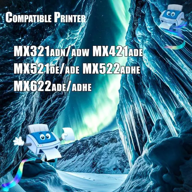 Alt view image 2 of 7 - 56F1H0E Toner Cartridge Compatible for Lexmark MX321adn/adw MX421ade MX521de/ade MX522adhe MX622ade/adhe Printers, Replacement 56F1H00 (1 Pack Black)