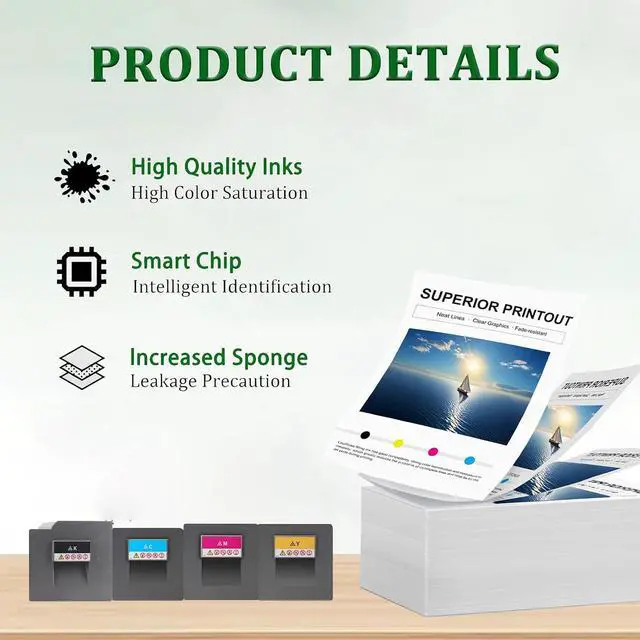 Alt view image 4 of 7 - MP C8002 Toner Cartridges Replacement for Ricoh 842083 842086 842085 842084 Toner Cartridge with Chip Work for Ricoh MP C6502 C8002 C6502SP C8002SP Printers, 4 Pack(KCMY)