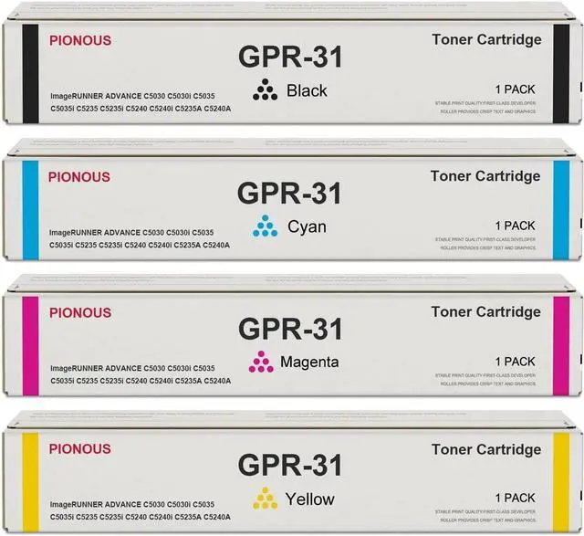 Main image of GPR31 GPR-31 Toner Cartridge(4-Pack,1BK+1C+1M+1Y) Compatible GPR 31 Toner