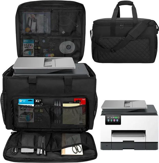 Main image of CROTIRAD Printer Carrying Case for HP OfficeJet DeskJet Smart Tank, Black