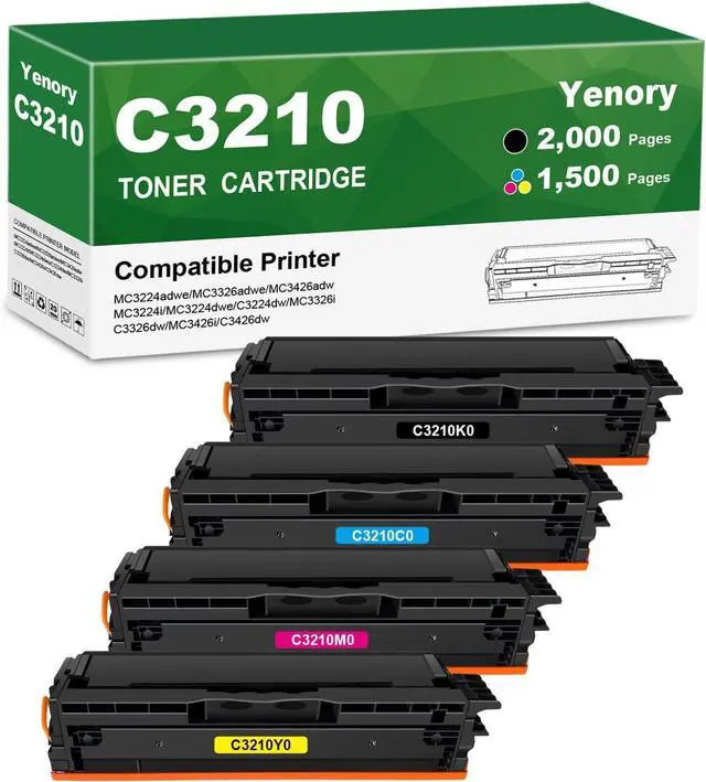 Main image of C3210 C3224 Toner Cartridge Replacement for C3210K0 C3210C0 C3210M0 C3210Y0 Toner for Lexmark C3224 C3326 C3426 MC3224 MC3326 MC3426 Printers (Black Cyan Magenta Yellow 4 Pack)