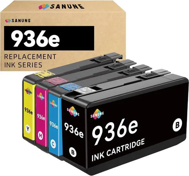Main image of 936e Ink Cartridge with Chip Replacement for HP 936 936XL 936e Ink Cartridges Combo Pack for OfficeJet 9122e 9110b 9125e 9128e 9130b 9135e 9730e Printer Ink (1 Black/Cyan/Magenta/Yellow)
