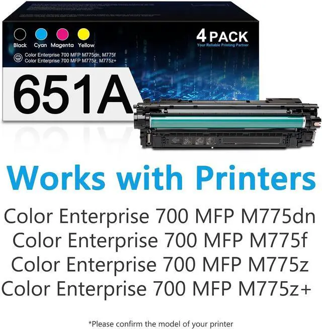 Alt view image 2 of 7 - 651A Toner Cartridge Set for Enterprise 700 Color MFP M775 Series with Chip
