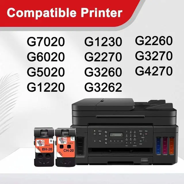 Alt view image 2 of 7 - BH-20 CH-20 Ink Cartridge Replacement for Canon PG 8026XL 8035XL Ink