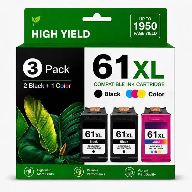 Main image of 61XL 2Black and Color Ink Cartridges Combo Pack, 3 Pack