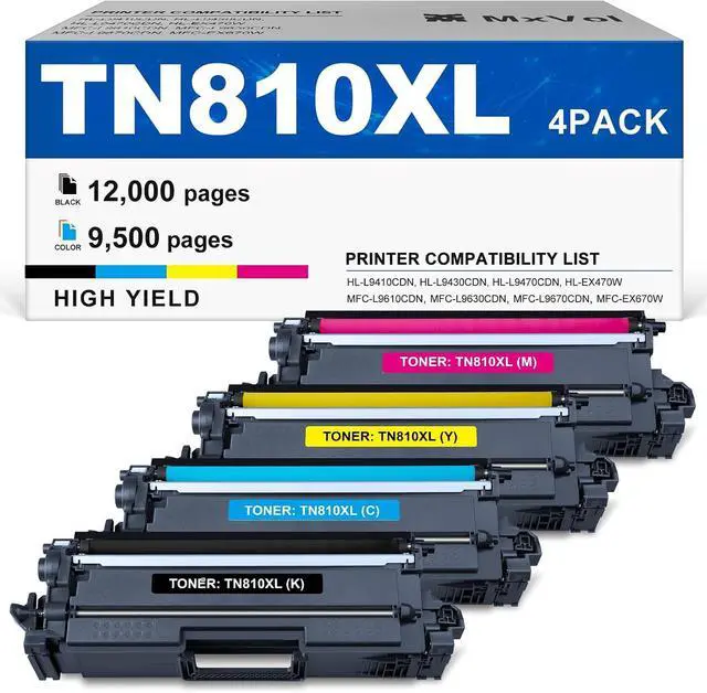 Main image of TN810XL Toner Cartridge 4 Pack Replacement for Brother TN810 TN810XL
