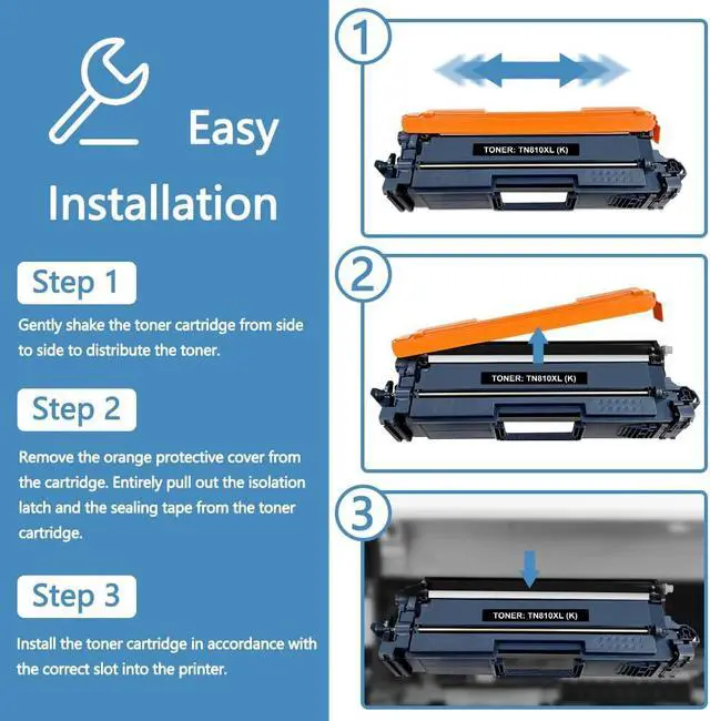 Alt view image 4 of 6 - TN810XL Toner Cartridge 4 Pack Replacement for Brother TN810 TN810XL