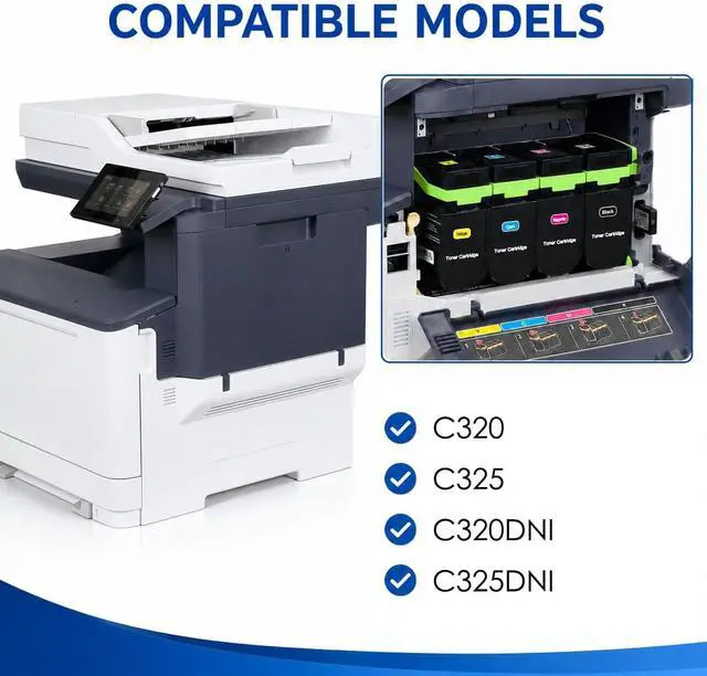 Alt view image 2 of 7 - Large Capacity C325 C320 Toner Cartridges Replacement for Xerox 006R04831 006R04828 006R04829 006R04830 Toner Cartridges 4 Pack High Yield Work for C320 C325 C320DNI C325DNI Printers(4-Pack)
