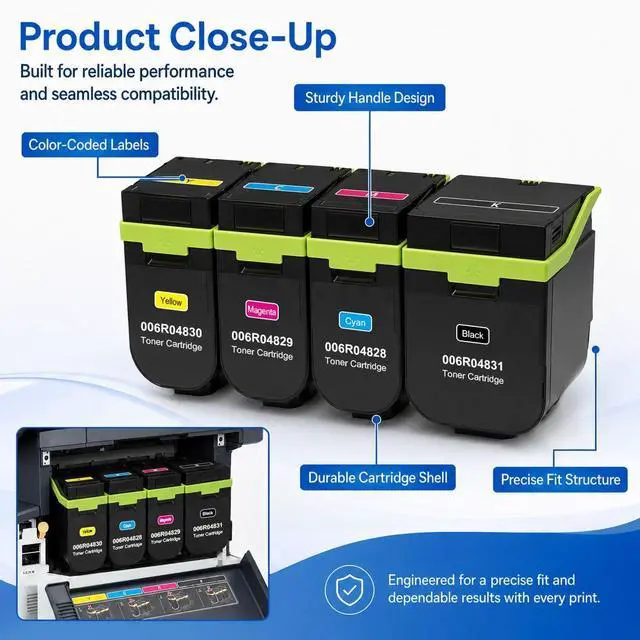 Alt view image 5 of 7 - Large Capacity C325 C320 Toner Cartridges Replacement for Xerox 006R04831 006R04828 006R04829 006R04830 Toner Cartridges 4 Pack High Yield Work for C320 C325 C320DNI C325DNI Printers(4-Pack)