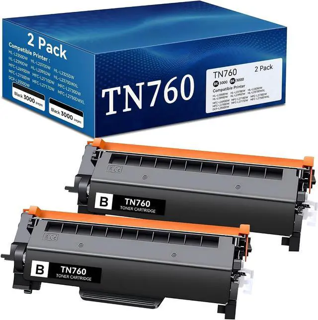 Main image of TN760 Toner Cartridge Replacement for Brother TN760 Tn 760 TN730 TN-730/TN-760 TN770 High Yield Black Toner Cartridge Use with MFC-L2710DW MFC-L2750DW DCP-L2550DW HL-L2350DW HL-L2395DW HL-L2370DW Ink