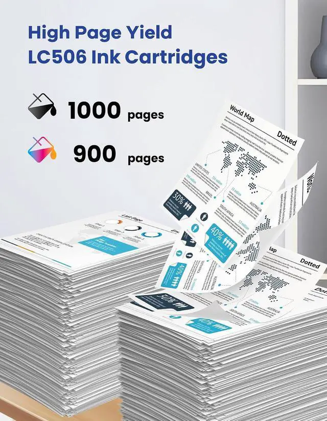 Alt view image 2 of 6 - LC506 Ink Cartridges 4-Pack LC506BK LC506C LC506M LC506Y LC 506