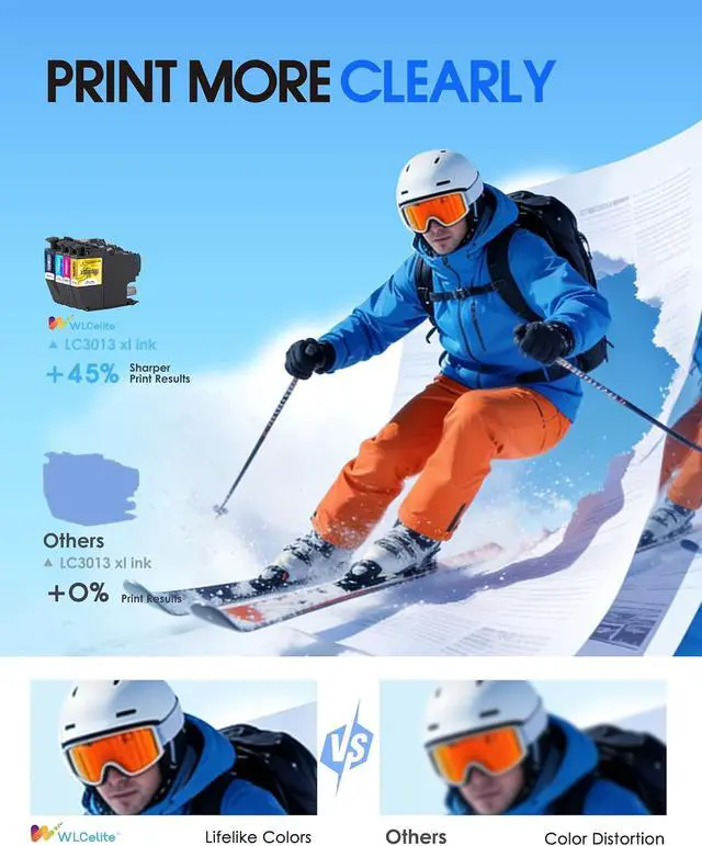 Alt view image 4 of 7 - LC3013XL Ink Cartridges 4 Pack High Yield Replacement for Brother LC3013 LC3013 XL Work with MFC-J491DW MFC-J497DW MFC-J895DW MFC-J690DW Printers (BK/C/M/Y)