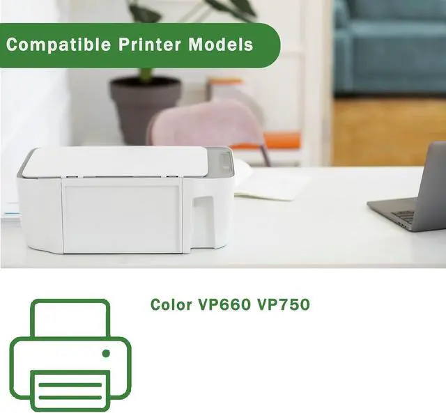 Alt view image 2 of 7 - Compatible for VIP VP750 Ink Cartridges Color VP660 VP750 Printers, High Yield 5000 Pages Bright Clear Colors (1 Set)