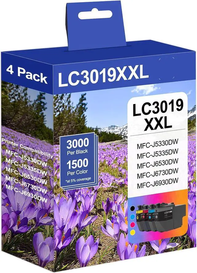 Main image of LC3019XXL High Yield Ink Cartridges (4-Pack,1BK/1C/1M/1Y) Compatible LC3019 XXL Ink Replacement for Brother LC3019 LC3017 XXL Ink Cartridge MFC-J5330DW MFC-J6530DW MFC-J6930DW MFC-J6730DW Printer