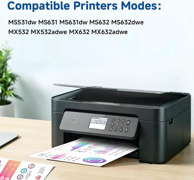 Alt view image 2 of 7 - 66S1000 High Yield Black Toner Cartridge (with Chip) Replacement for Lexmark MS531dw MS631dw MS632dwe MX532adwe Printe (2 Pack , 6000 Page)