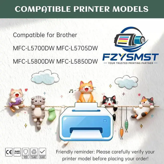 Alt view image 2 of 6 - Compatible for Brother DR820 Drum Unit for Brother MFC-L5700DW MFC-L5705DW MFC-L5800DW MFC-L5850DW - with Chip 50000 Pages @ 5% - Sharp Text & Clear Image for Home Office or Business - Black - 1 Pack