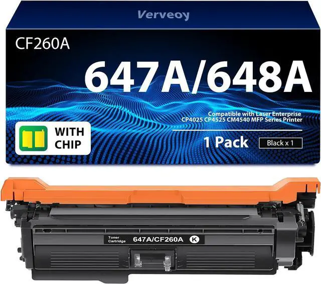 Main image of 647A CE260A High Yield Toner Replacement for HP 647A CE260A Black Toner Cartridge Compatible with HP Color Laser Enterprise CM4540 MFP CP4025 CP4525 Series Printer Toner (1-Pack, Black)