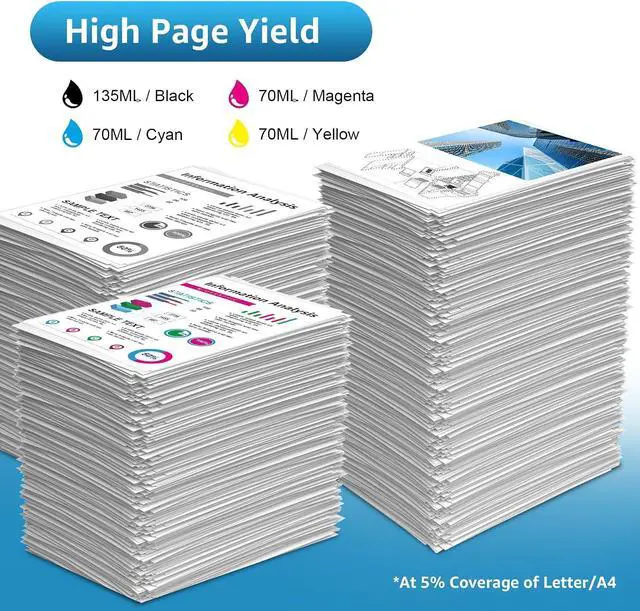 Alt view image 4 of 7 - GI190 Refill Ink Bottle Replacement for GI-190 GI-190BK GI-190C GI-190M GI-190Y Bottle Ink for G1100 G1110 G2100 G2110 G3100 G3102 G3110 G3111 G4100 G4110 G4111 (4 Pack, BK/C/M/Y)
