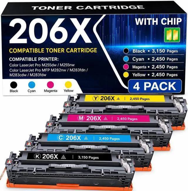 Main image of 206X Toner Cartridges 4 Pack High Yield , with Chip