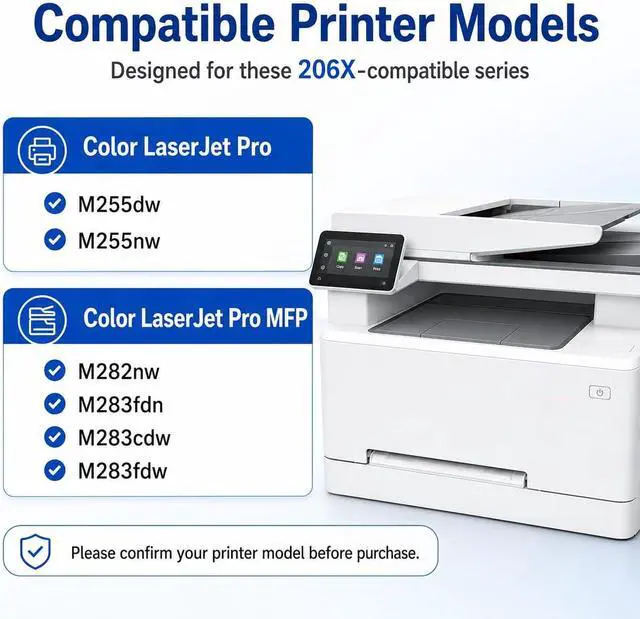 Alt view image 3 of 7 - 206X Toner Cartridges 4 Pack High Yield , with Chip