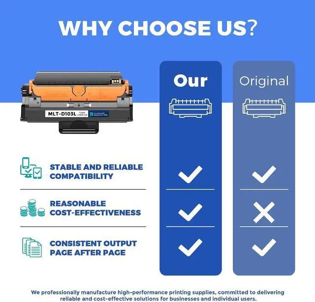 Alt view image 5 of 7 - MLT-D103L Toner Cartridge 2Black Compatible 103L High Yield Toner Replacement for Samsung MLT-D103L MLTD103L ML-2955ND ML-2955DW ML-2950ND SCX-4729FW SCX-4729FD Laser Printer