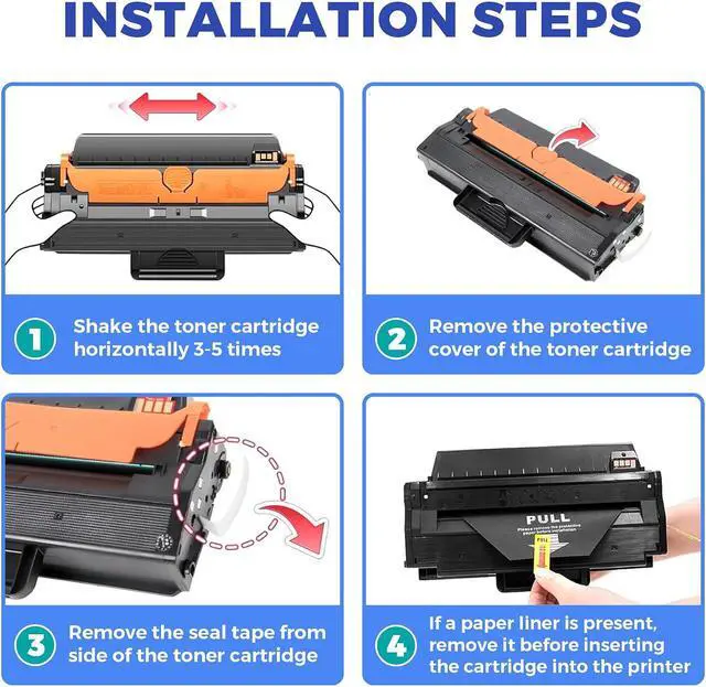 Alt view image 6 of 7 - MLT-D103L Toner Cartridge 2Black Compatible 103L High Yield Toner Replacement for Samsung MLT-D103L MLTD103L ML-2955ND ML-2955DW ML-2950ND SCX-4729FW SCX-4729FD Laser Printer