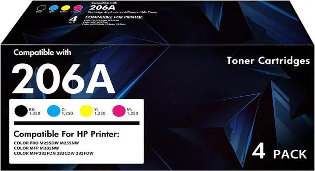 Main image of 206A Toner Cartridges 4 Pack 206X W2110a W2110x MFP M283fdw M283cdw Toner