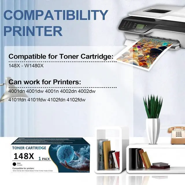 Alt view image 2 of 7 - 148X Toner Cartridge Including W1480X 1-Pack
